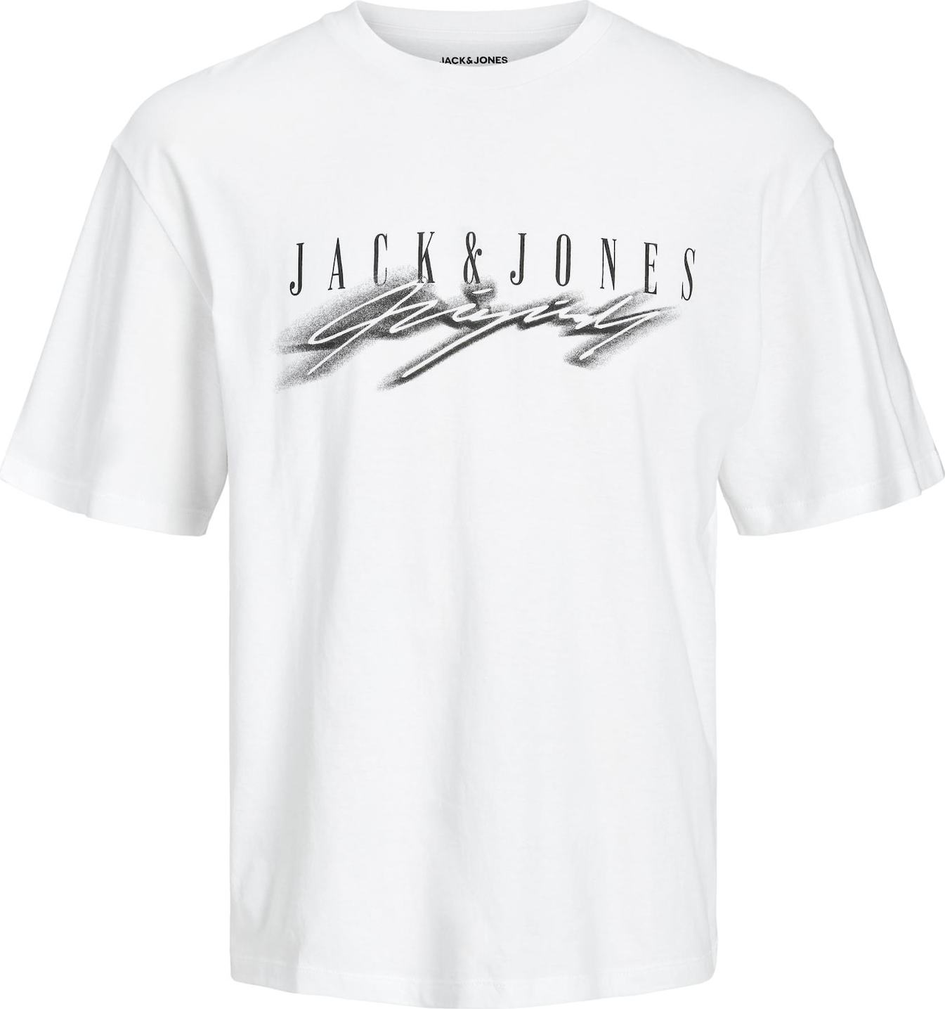 JACK & JONES Tričko černá / bílá