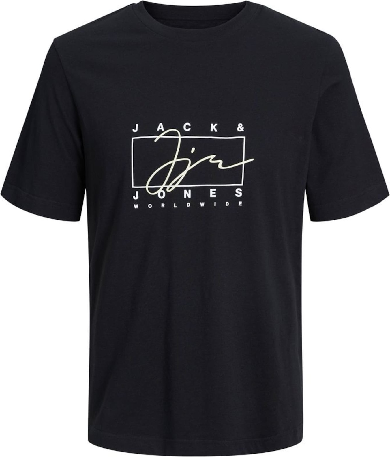 JACK & JONES Tričko černá / bílá