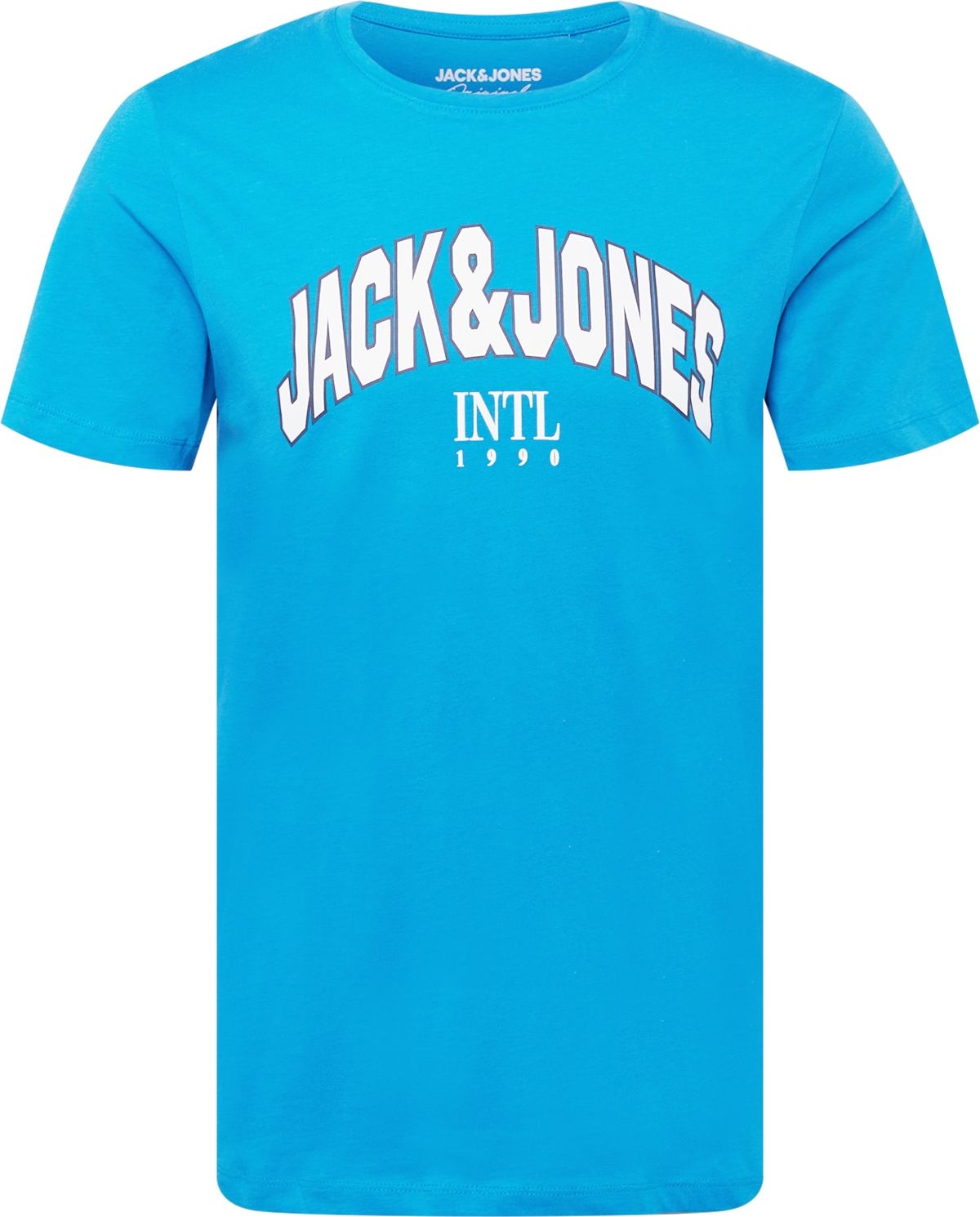 JACK & JONES Tričko 'CIRCLE' námořnická modř / světlemodrá / bílá