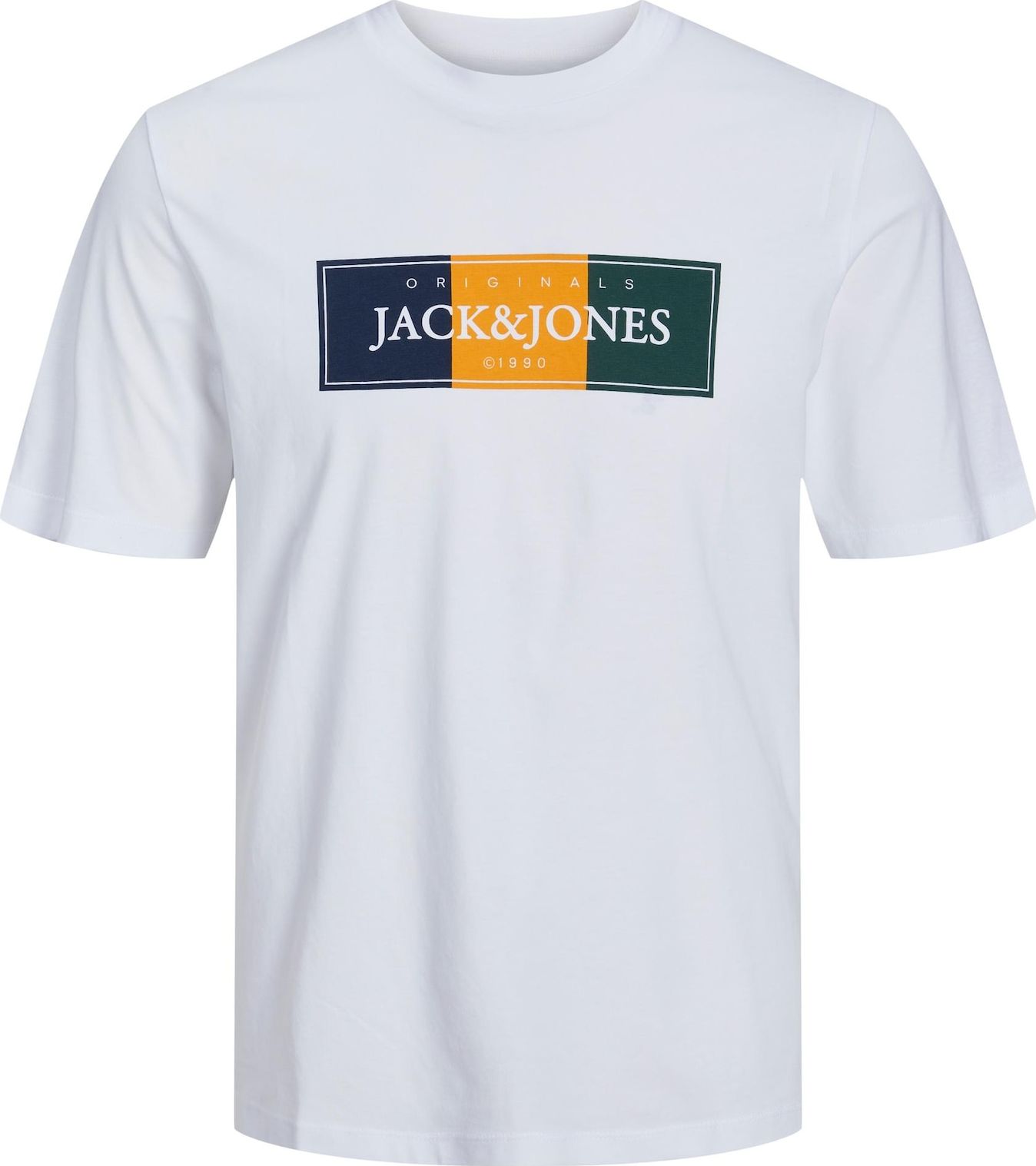 JACK & JONES Tričko 'CODYY' námořnická modř / žlutá / zelená / bílá