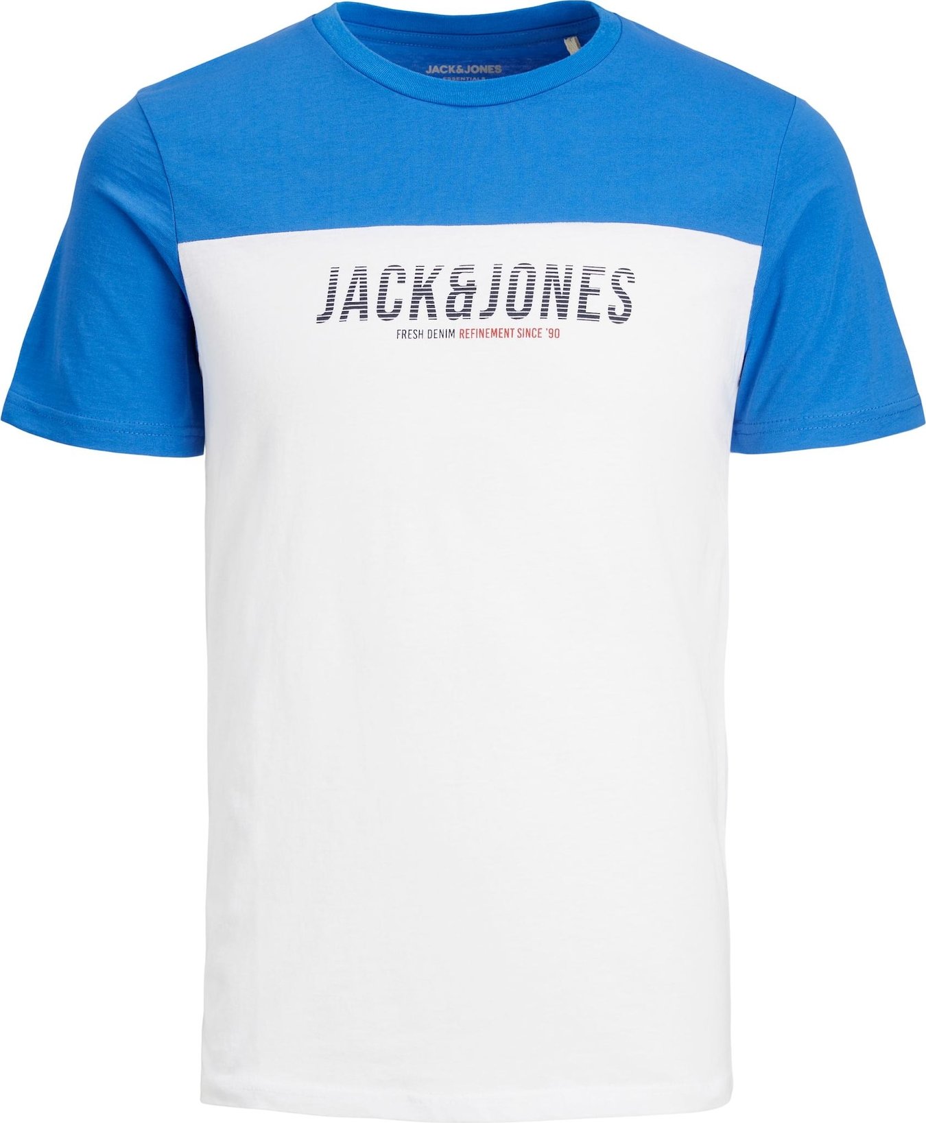 JACK & JONES Tričko 'DAN' modrá / černý melír / bílá