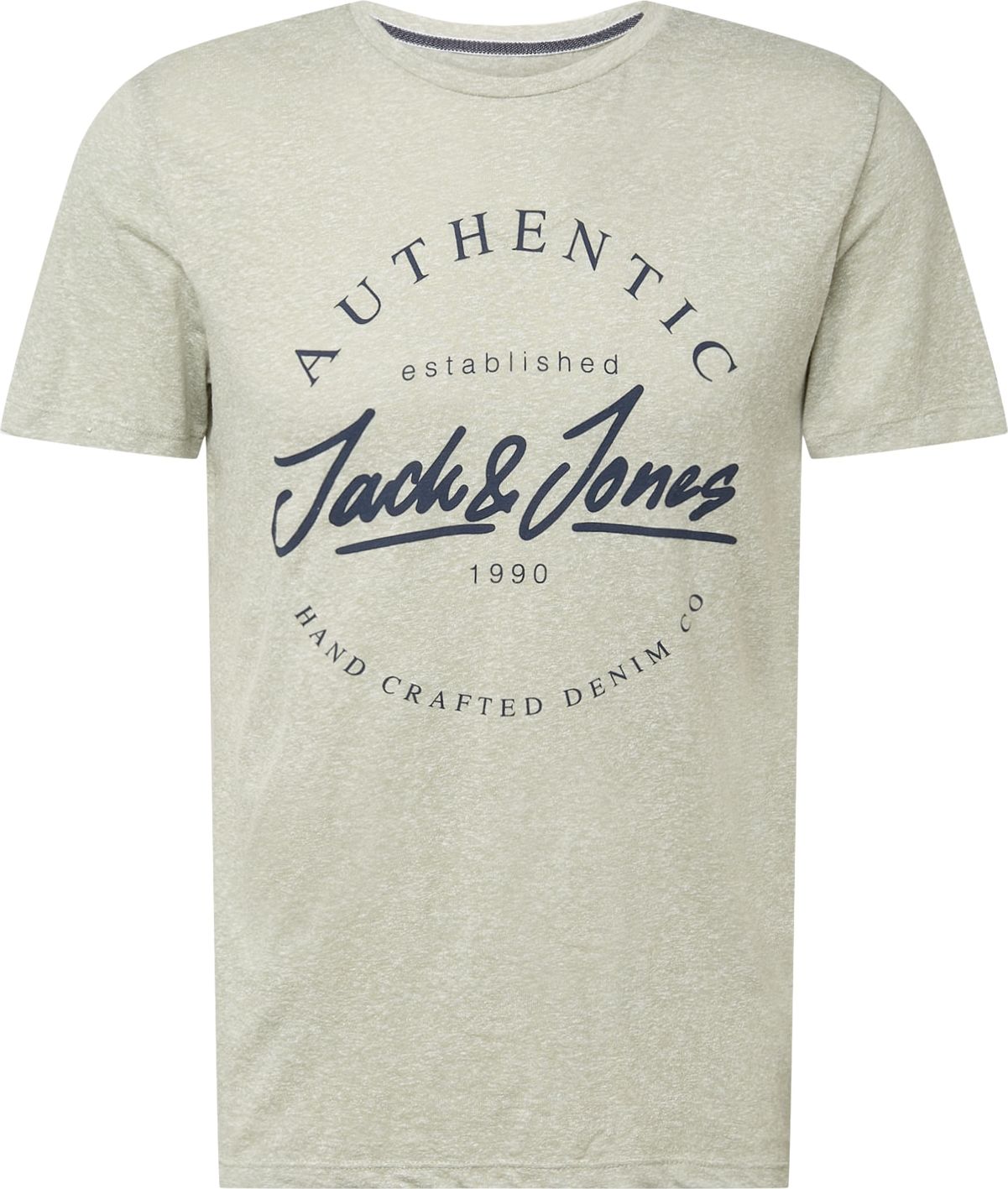 JACK & JONES Tričko 'DUSTY' starobéžová / tmavě modrá