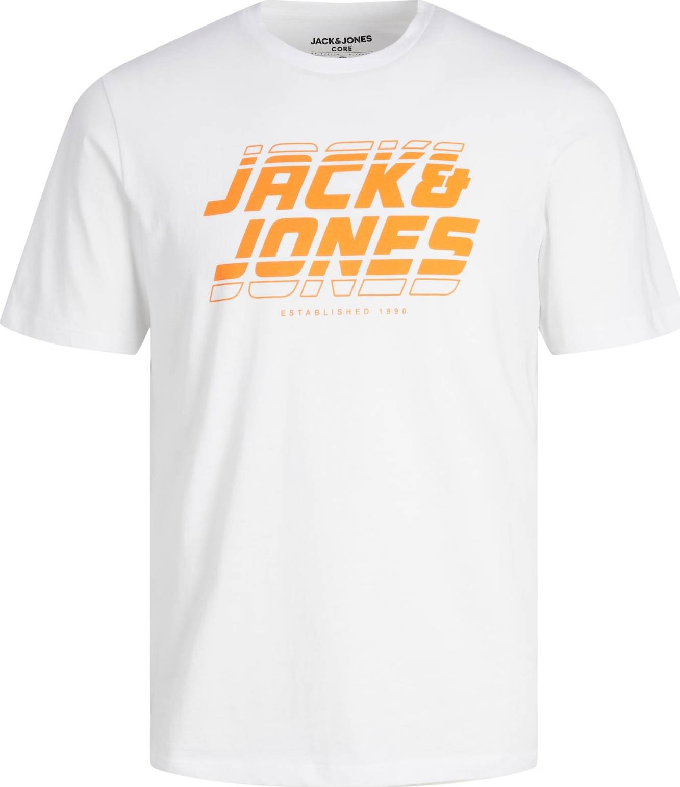 JACK & JONES Tričko 'ELLIOT ' oranžová / bílá