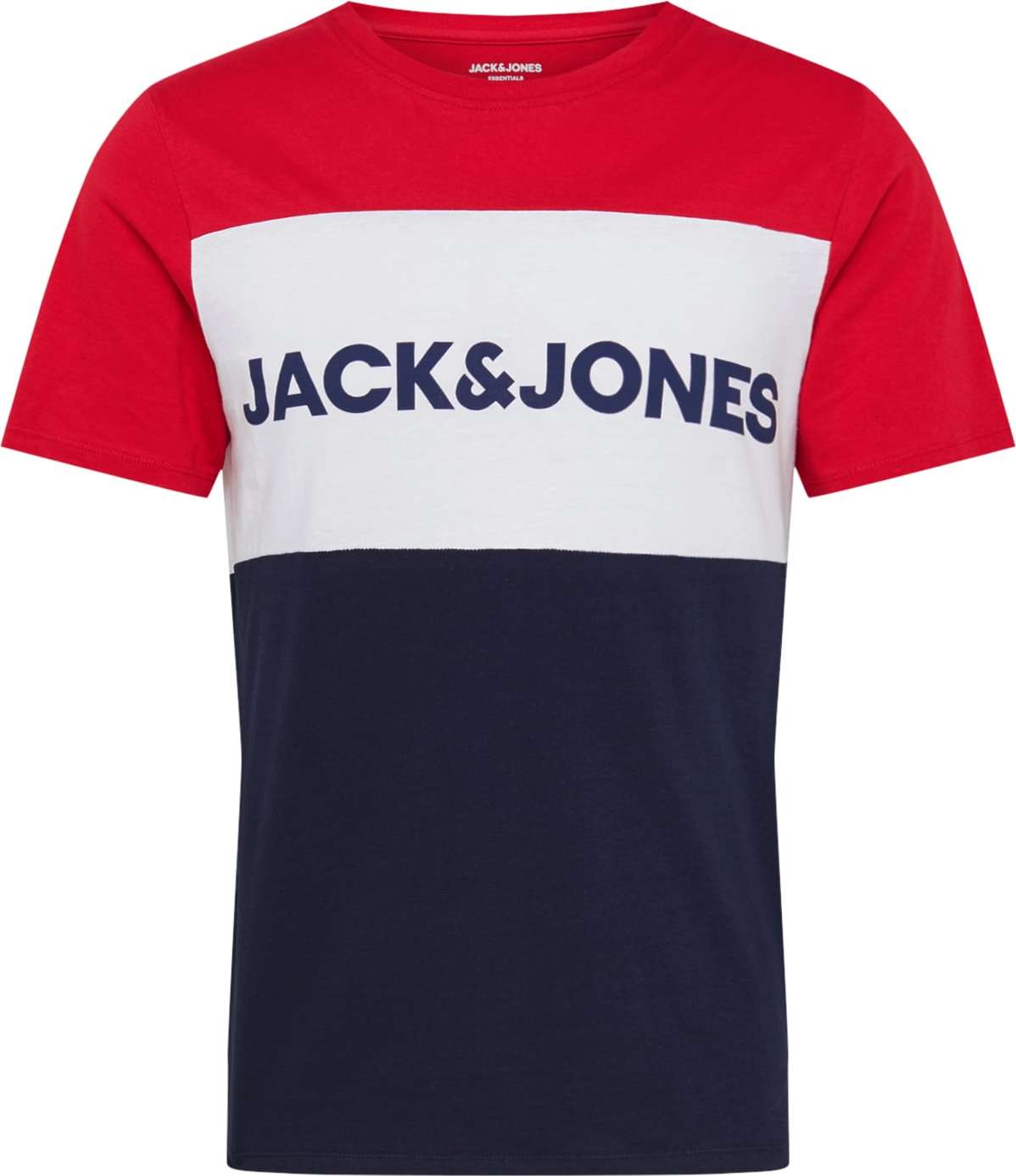 JACK & JONES Tričko marine modrá / grenadina / bílá