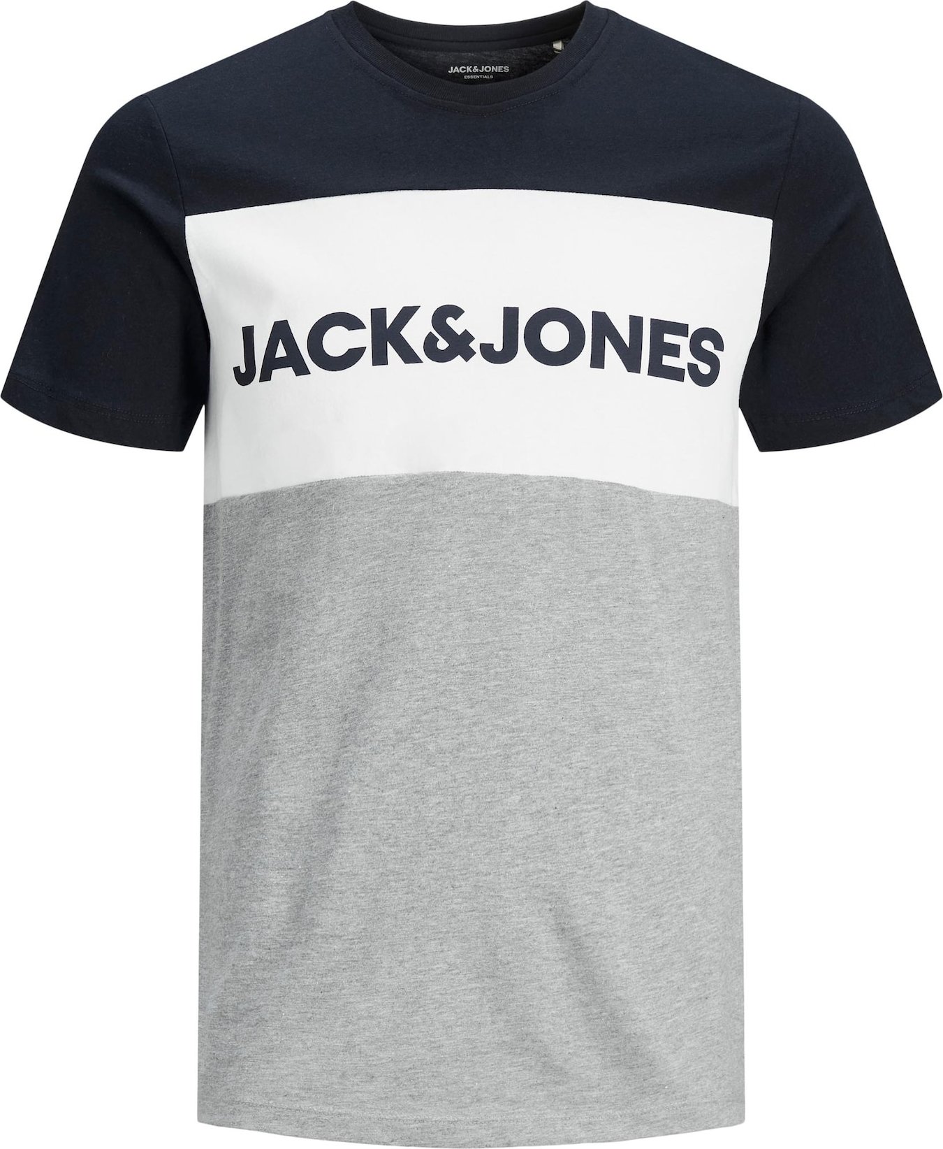 JACK & JONES Tričko modrá / šedá / bílá