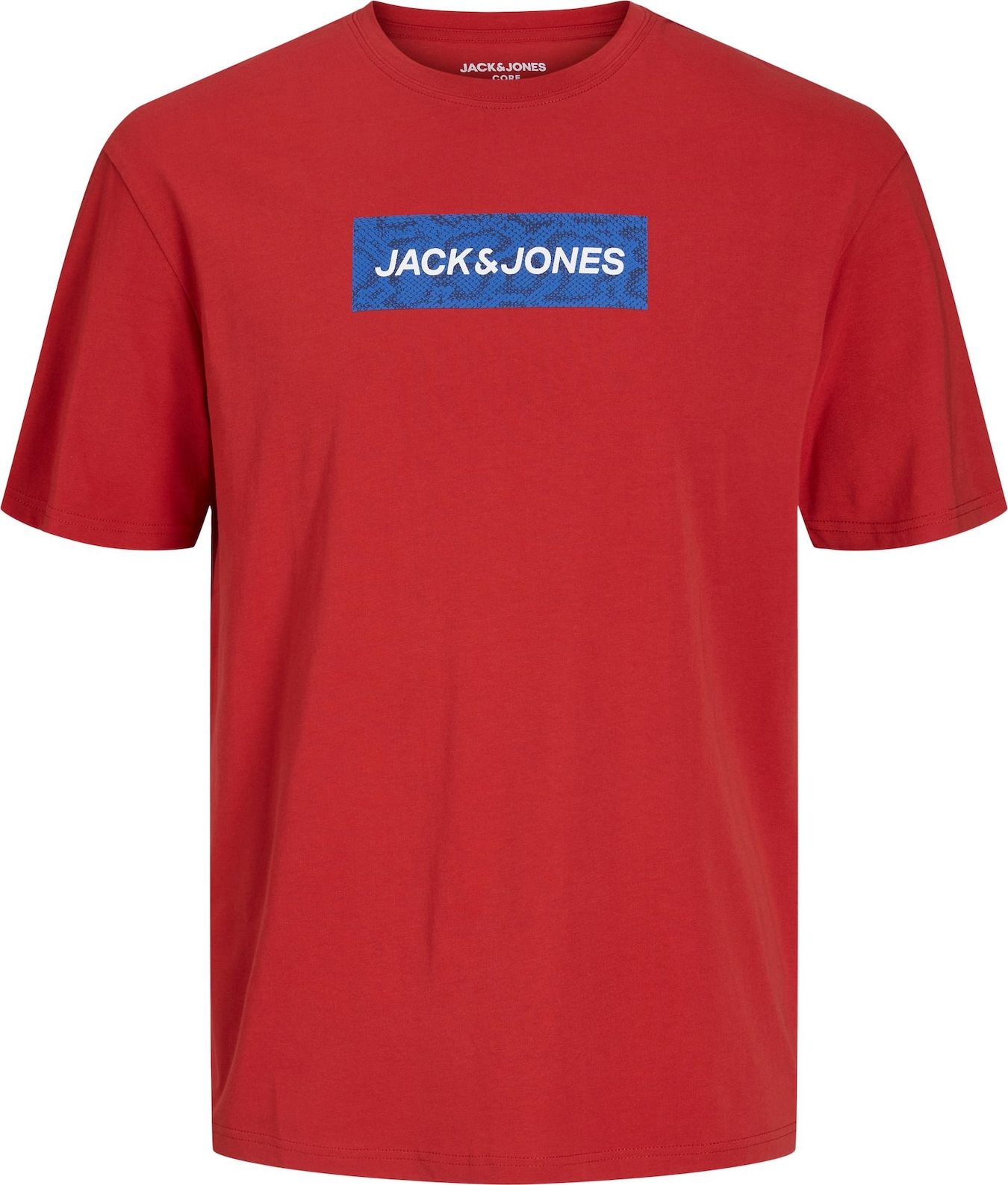 JACK & JONES Tričko modrá / tmavě červená / offwhite