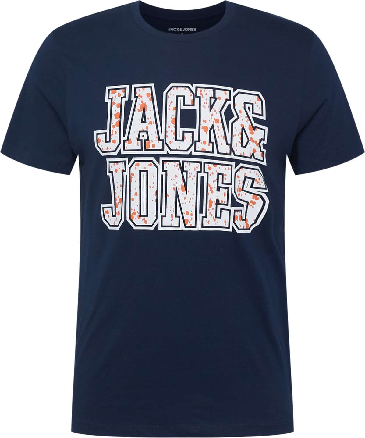 JACK & JONES Tričko námořnická modř / svítivě oranžová / bílá