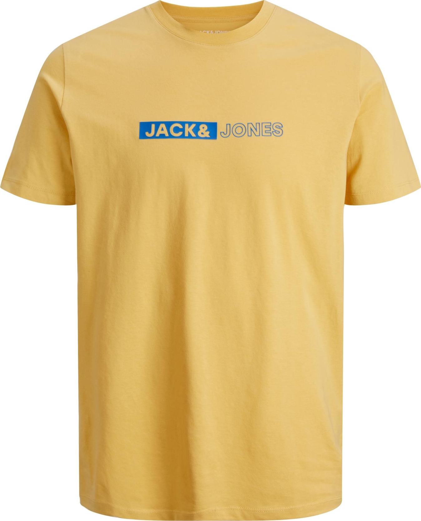 JACK & JONES Tričko 'NEO' námořnická modř / hořčicová