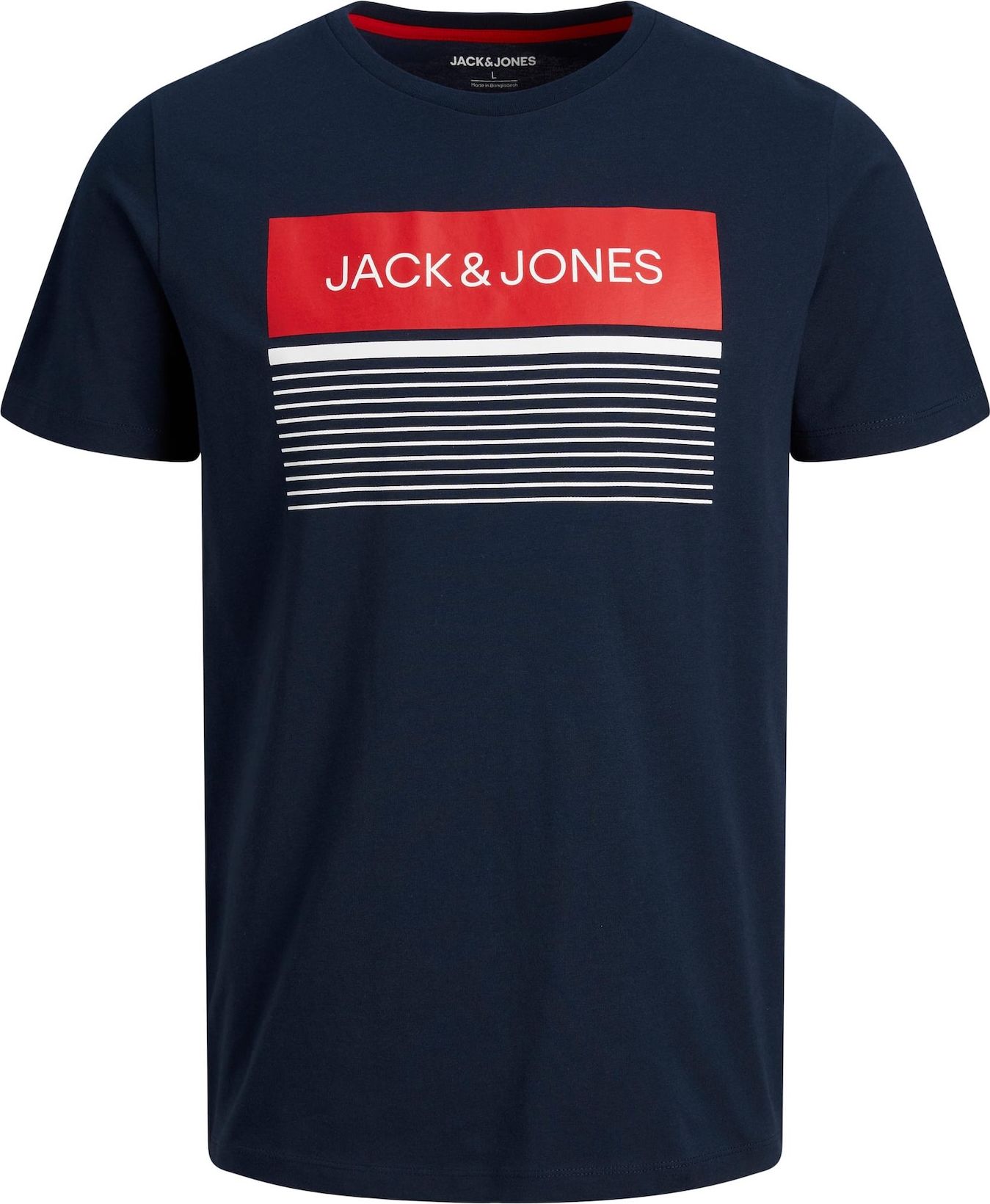 JACK & JONES Tričko 'TRAVIS' námořnická modř / červená / bílá