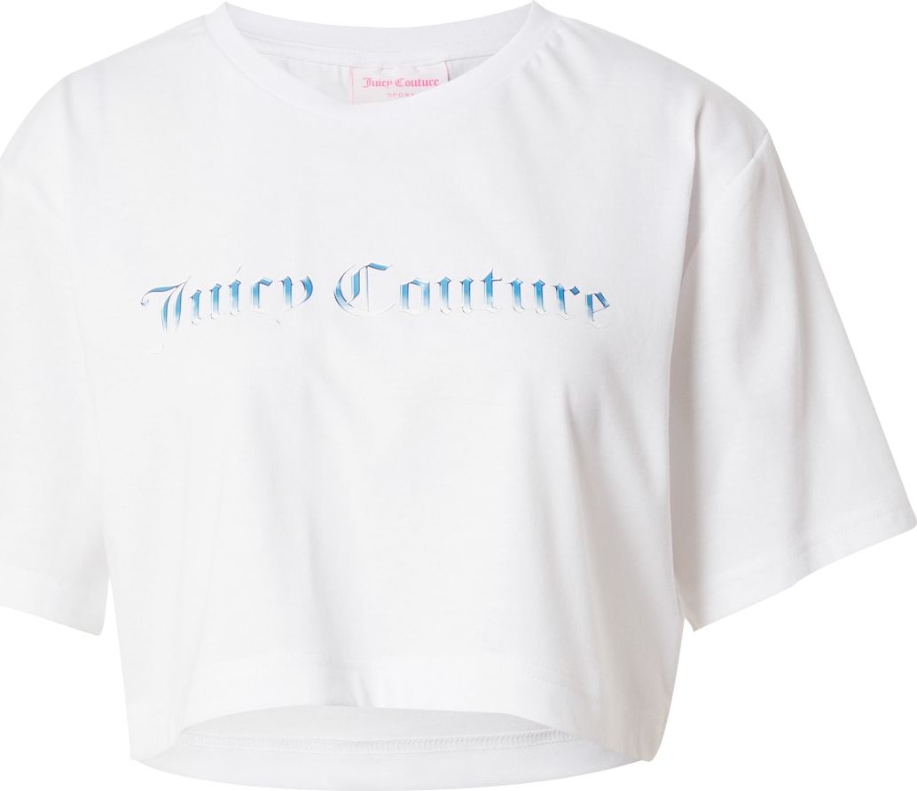 Juicy Couture Sport Funkční tričko 'BRITTANY' světlemodrá / bílá