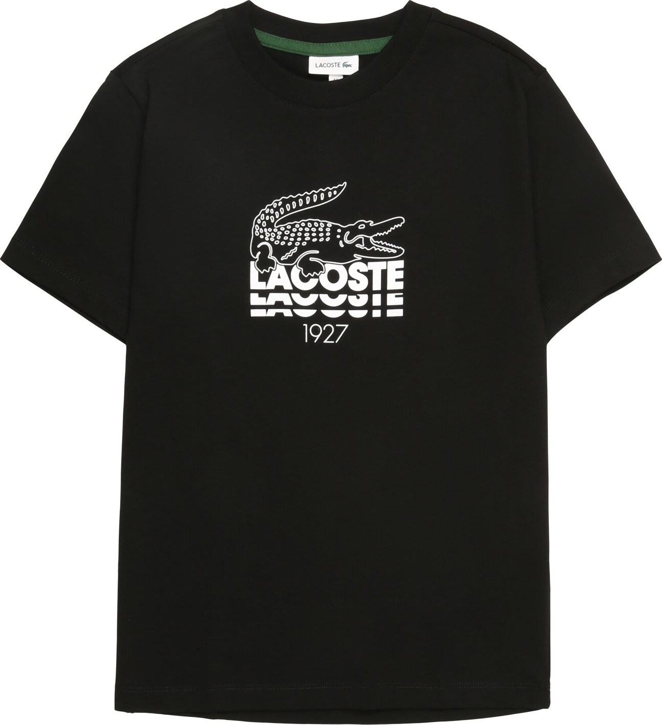 LACOSTE Tričko černá / bílá