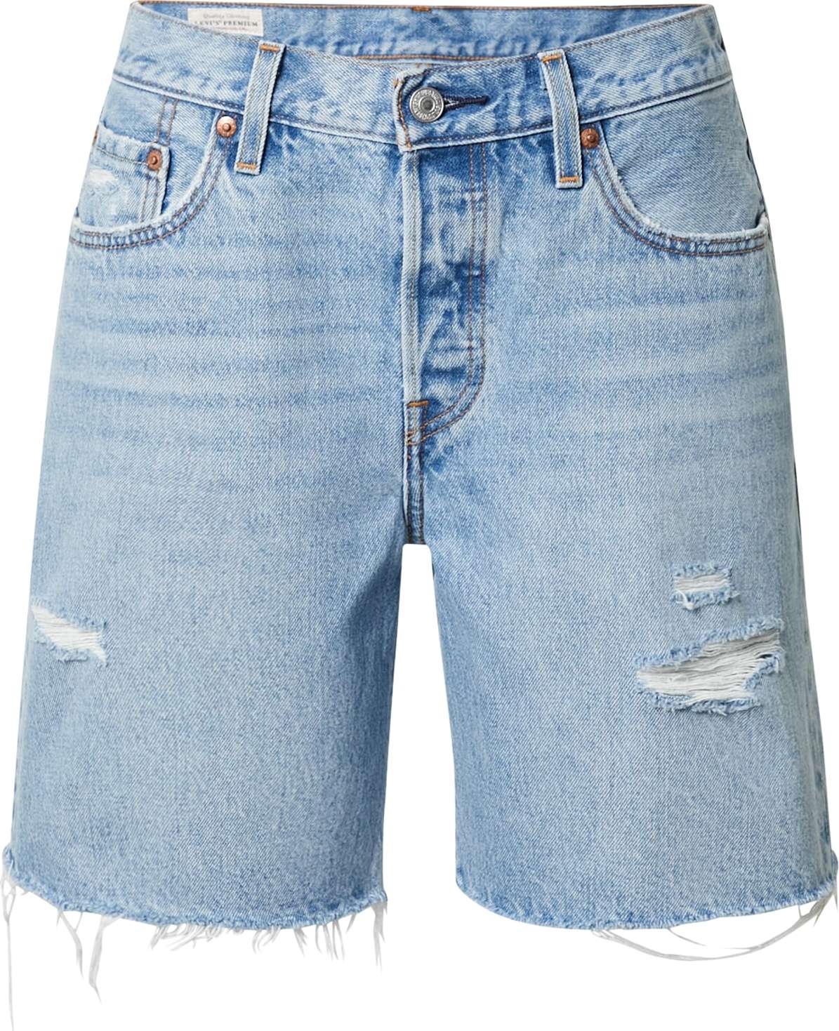 LEVI'S Džíny '501®90S SHORT MED INDIGO - WORN IN' modrá džínovina