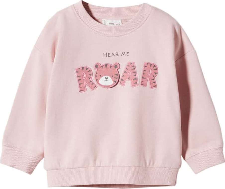 MANGO KIDS Mikina 'ROAR' pink