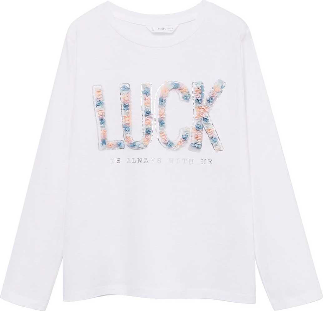 MANGO KIDS Tričko 'LUCK' mix barev / offwhite