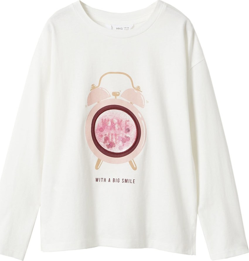 MANGO KIDS Tričko 'PLASTI' pink / růžová / bordó / offwhite