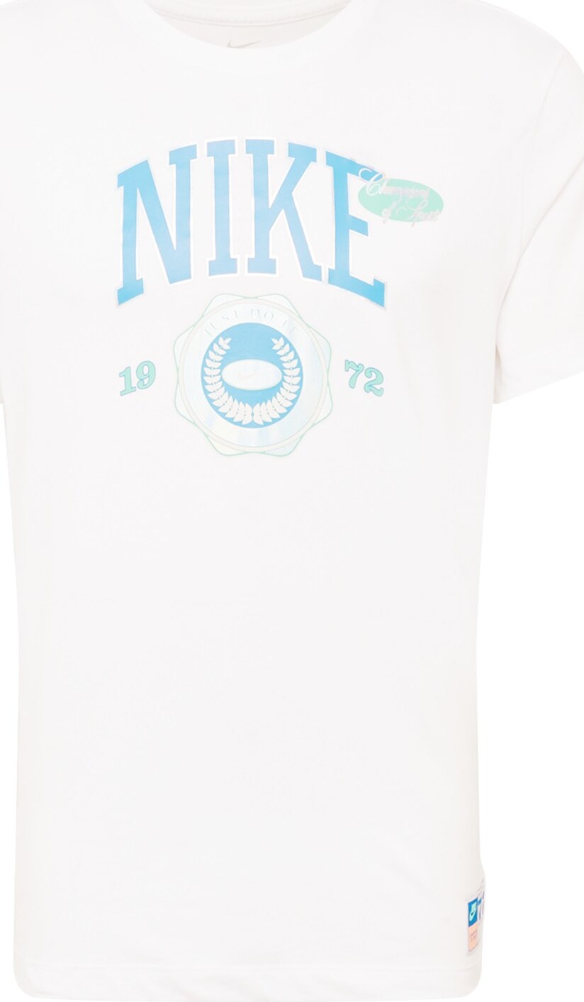 NIKE Funkční tričko azurová / mátová / bílá