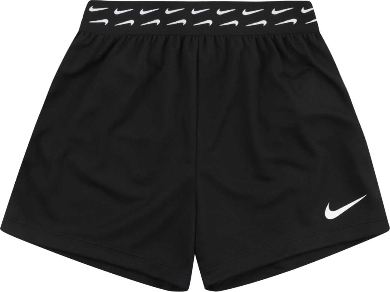 NIKE Sportovní kalhoty černá / bílá