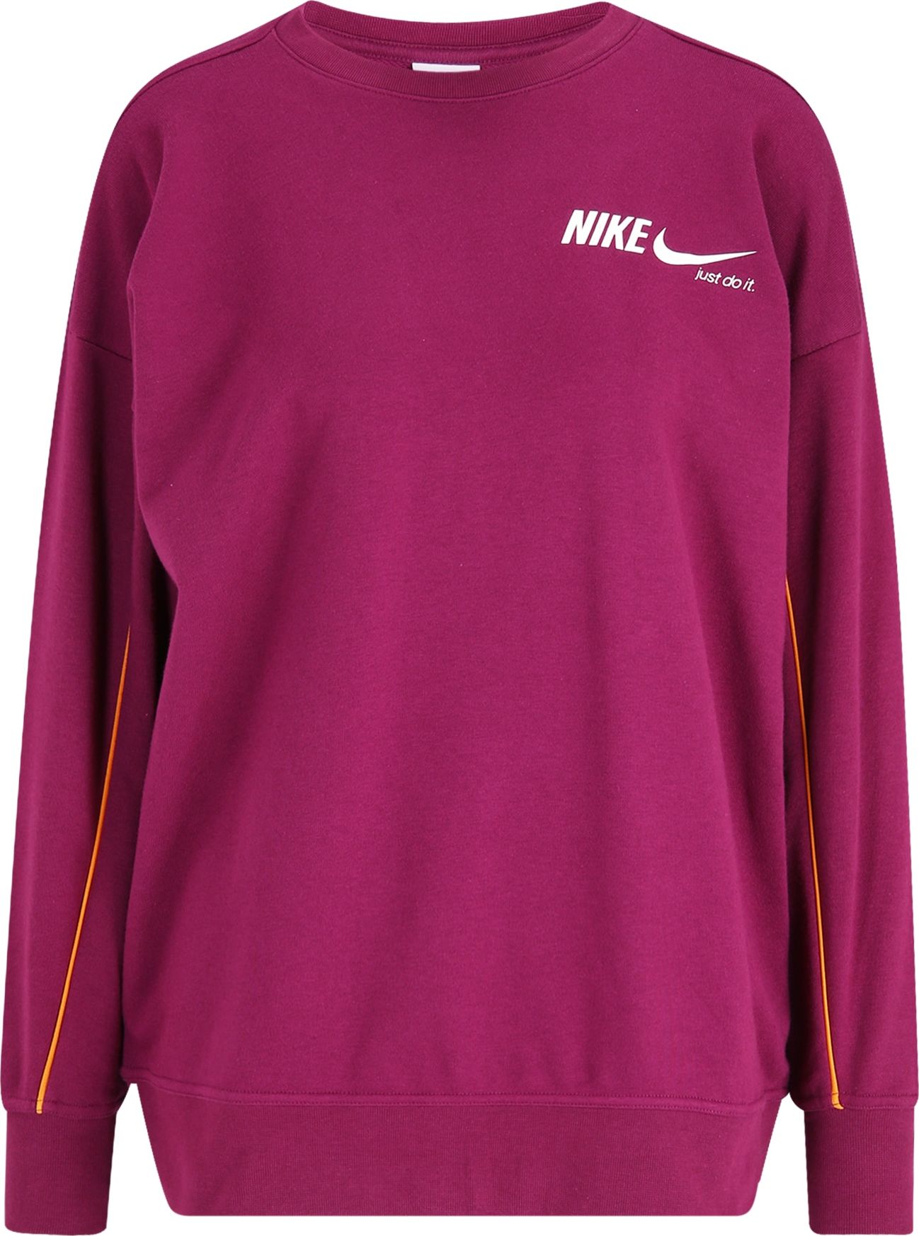 NIKE Sportovní mikina cyclam / oranžová / bílá