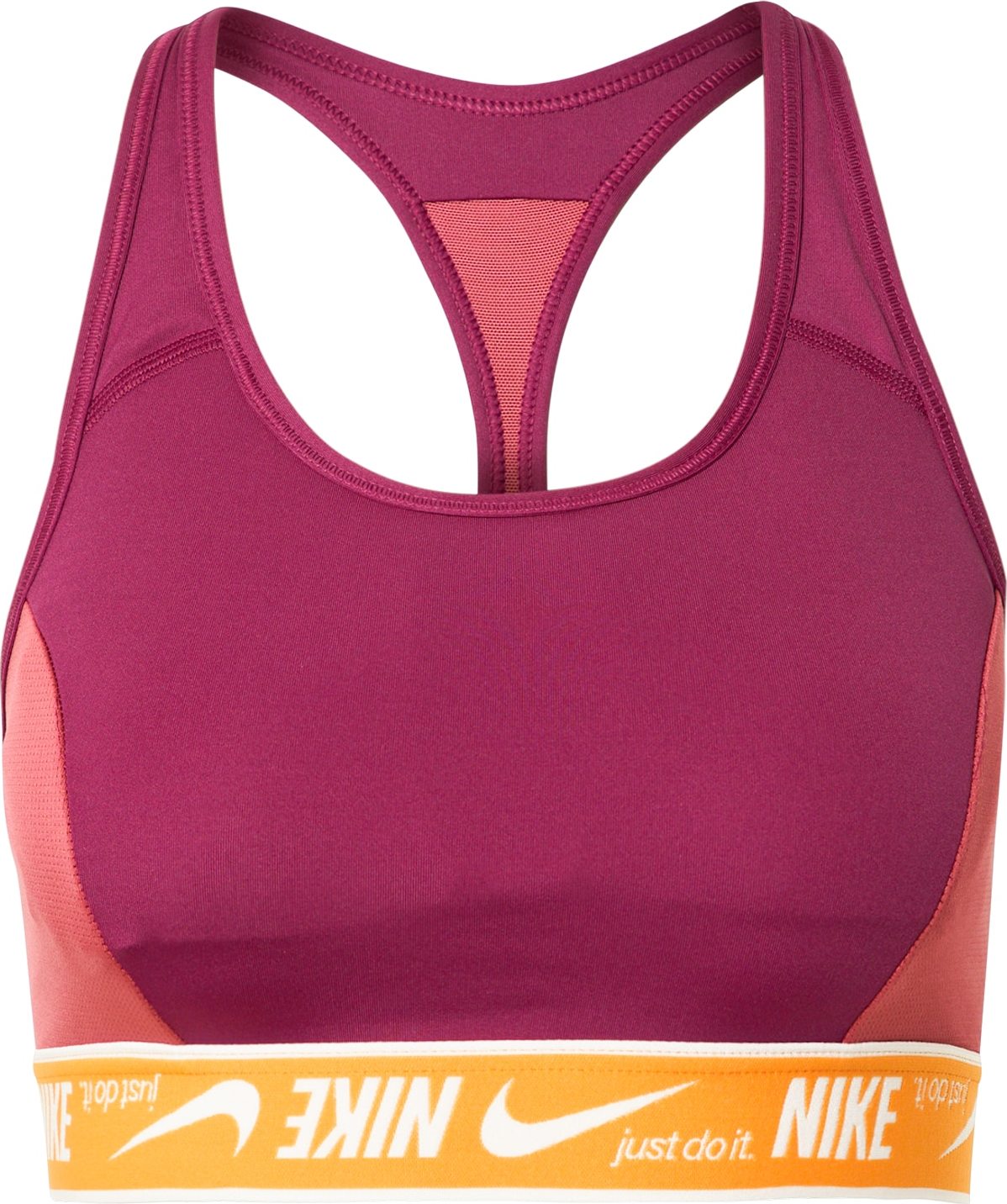 NIKE Sportovní podprsenka oranžová / červená / bílá