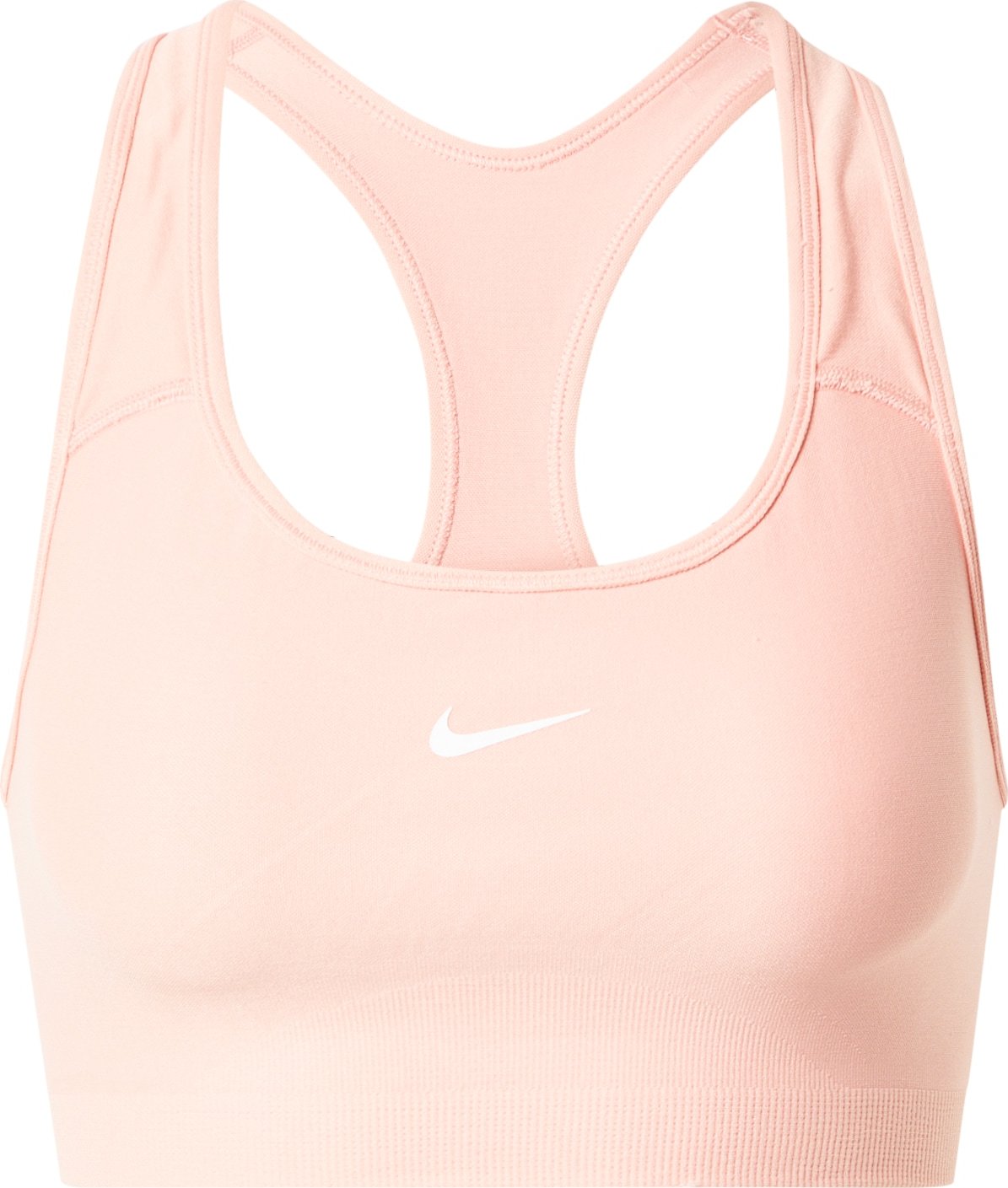 NIKE Sportovní podprsenka pastelově oranžová / bílá