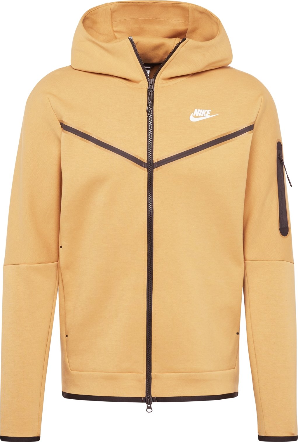 Nike Sportswear Mikina písková / čokoládová / bílá