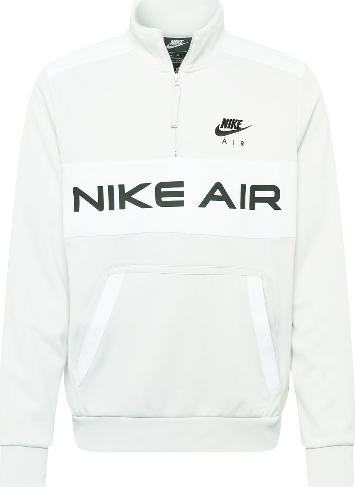 Nike Sportswear Mikina světle šedá / černá / bílá