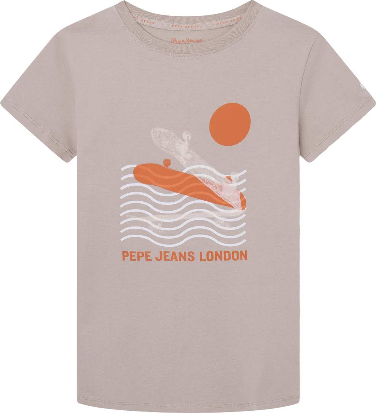 Pepe Jeans Tričko 'BERNIE' hnědá / oranžová / bílá