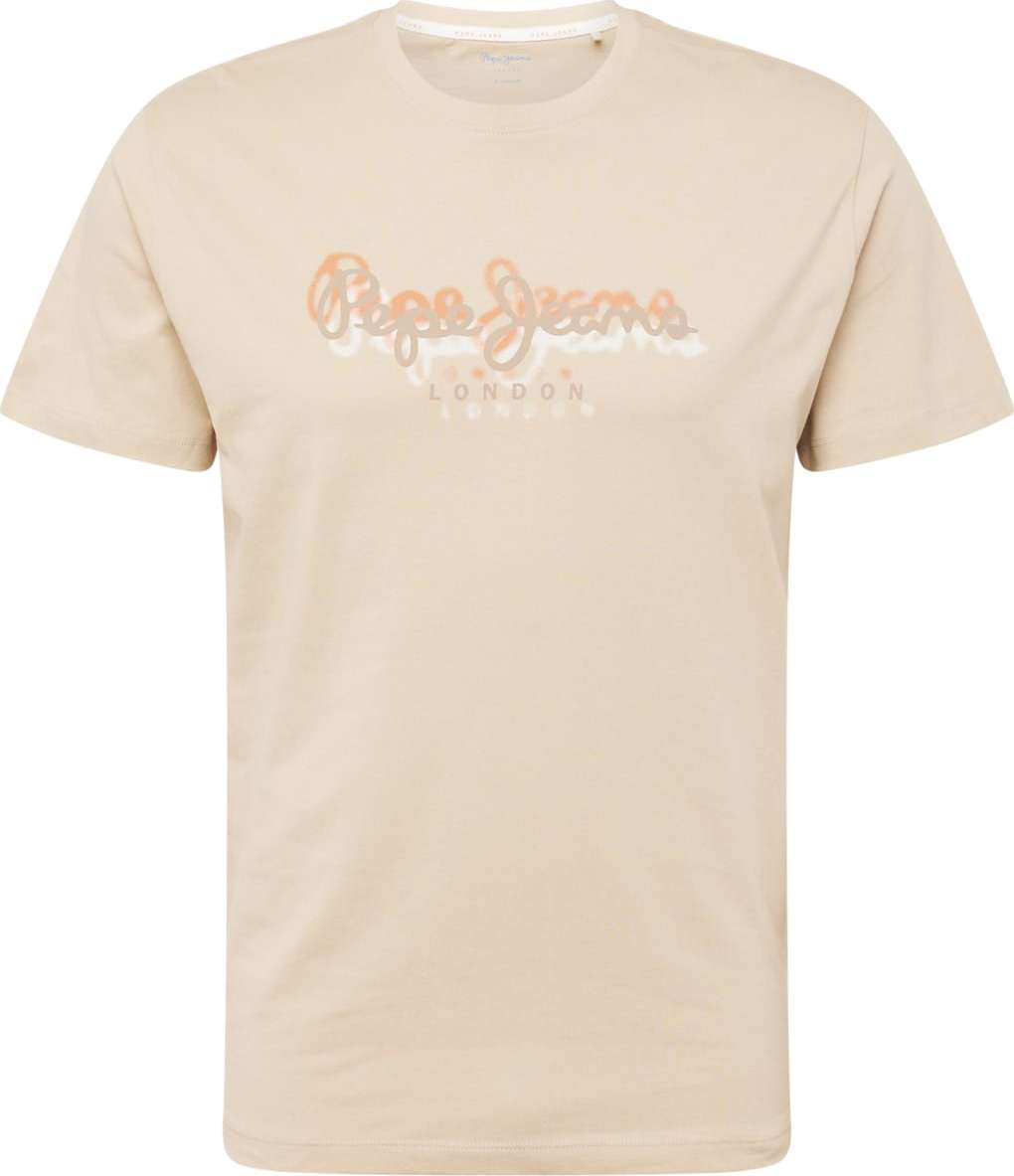 Pepe Jeans Tričko 'Richme' béžová / světle hnědá / oranžová / bílá