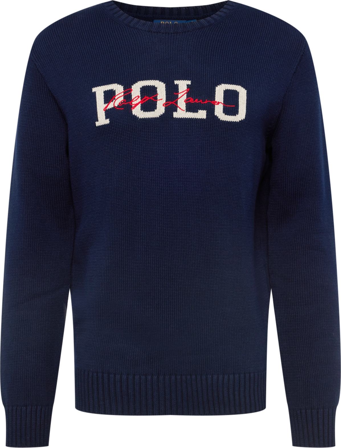 Polo Ralph Lauren Svetr světle béžová / námořnická modř / grenadina