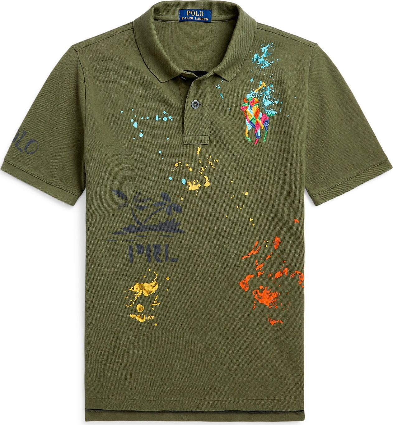 Polo Ralph Lauren Tričko světlemodrá / khaki / oranžová / bílá