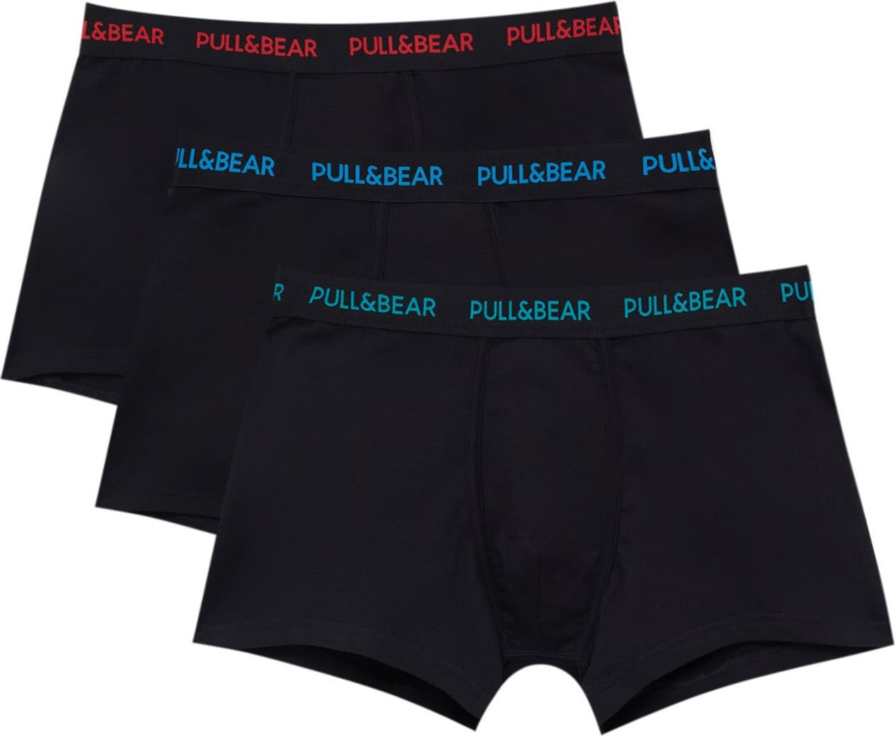 Pull&Bear Boxerky modrá / noční modrá / červená