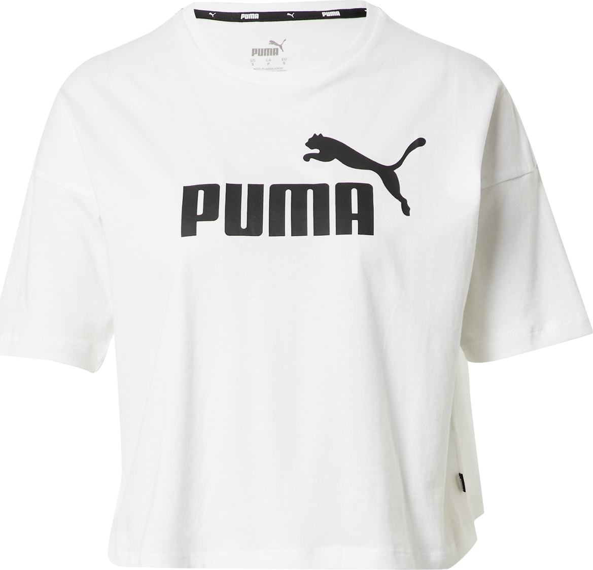 PUMA Tričko černá / bílá