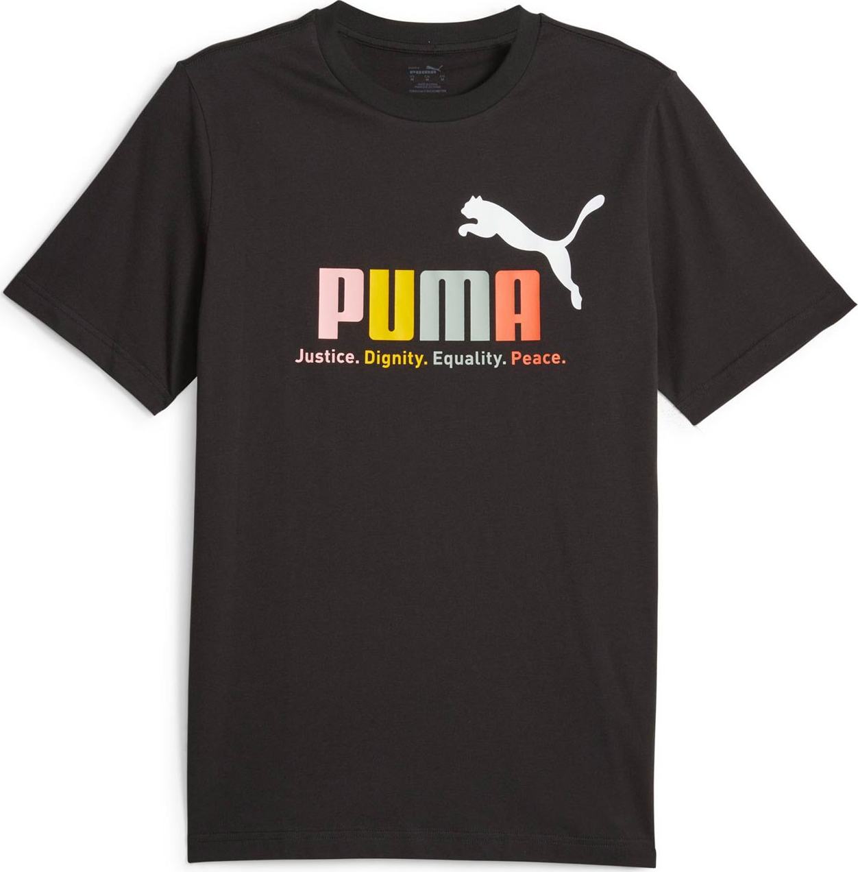 PUMA Funkční tričko žlutá / pastelově růžová / černá / bílá