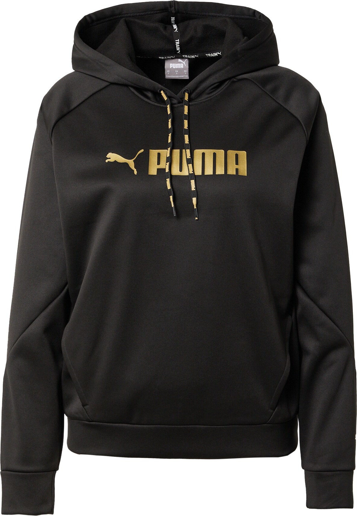 PUMA Sportovní mikina zlatá / černá