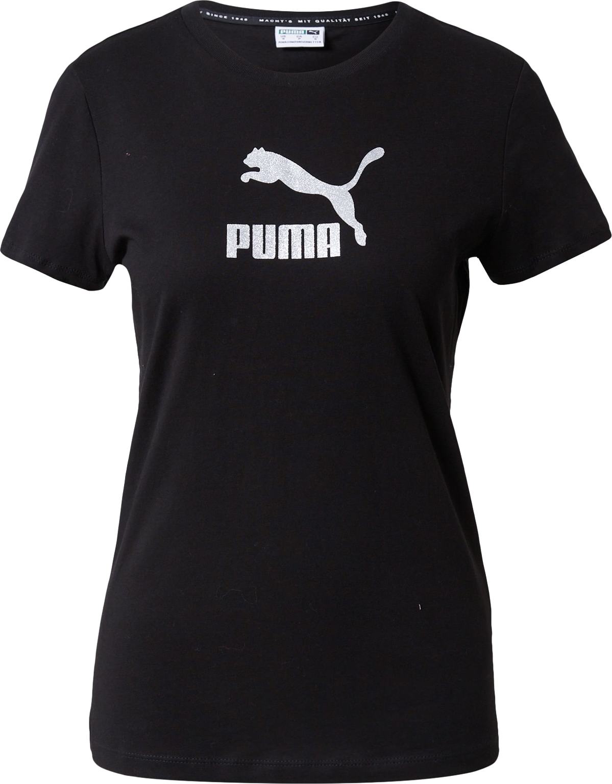 PUMA Tričko černá / bílá