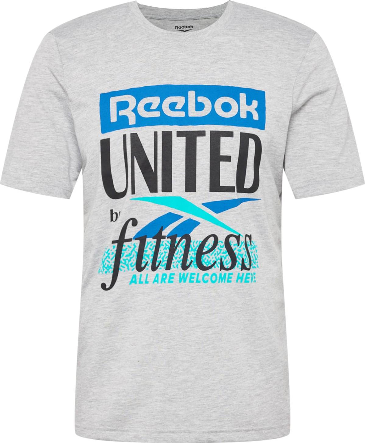 Reebok Sport Funkční tričko modrá / aqua modrá / šedý melír / černá