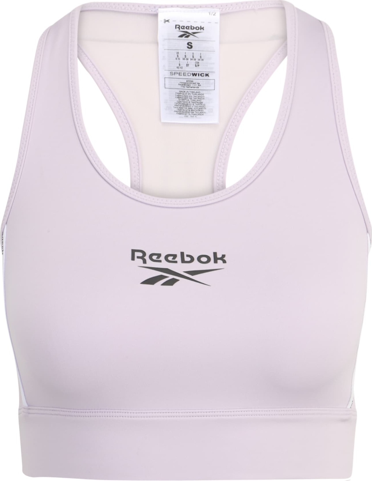 Reebok Sport Sportovní podprsenka pastelová fialová / černá / bílá