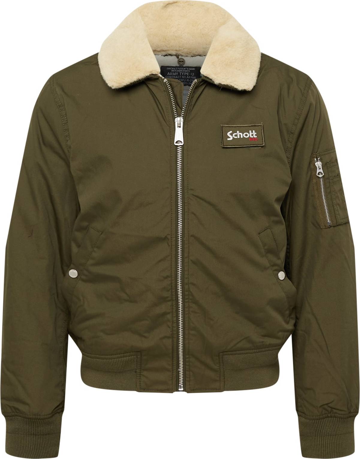 Schott NYC Přechodná bunda 'B18' béžová / khaki