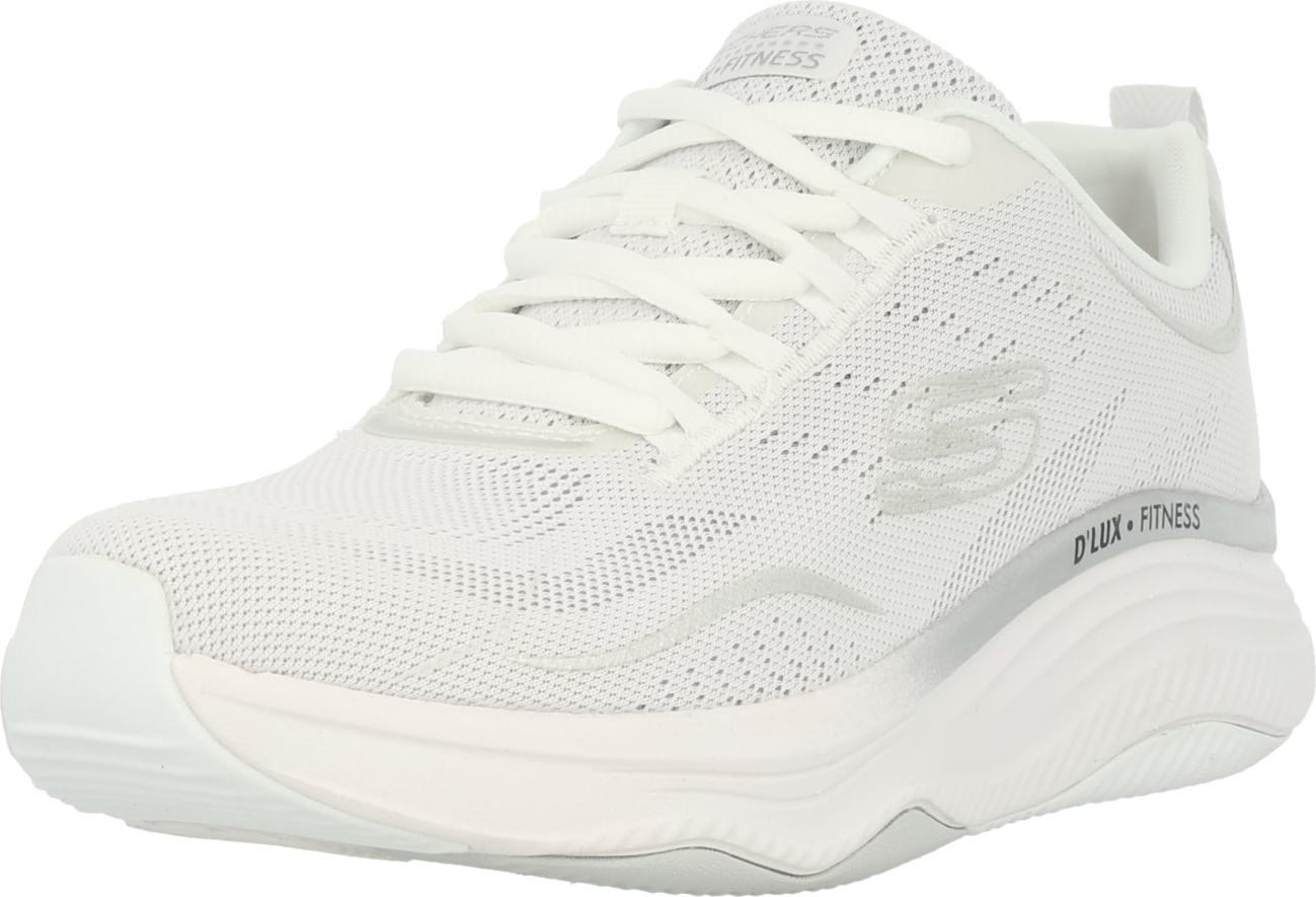 SKECHERS Tenisky stříbrně šedá / bílá