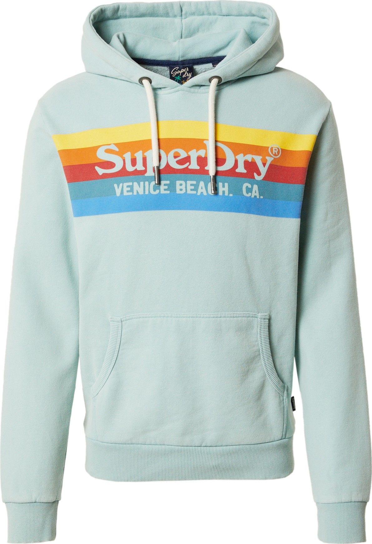 Superdry Mikina světlemodrá / žlutá / mátová / červená