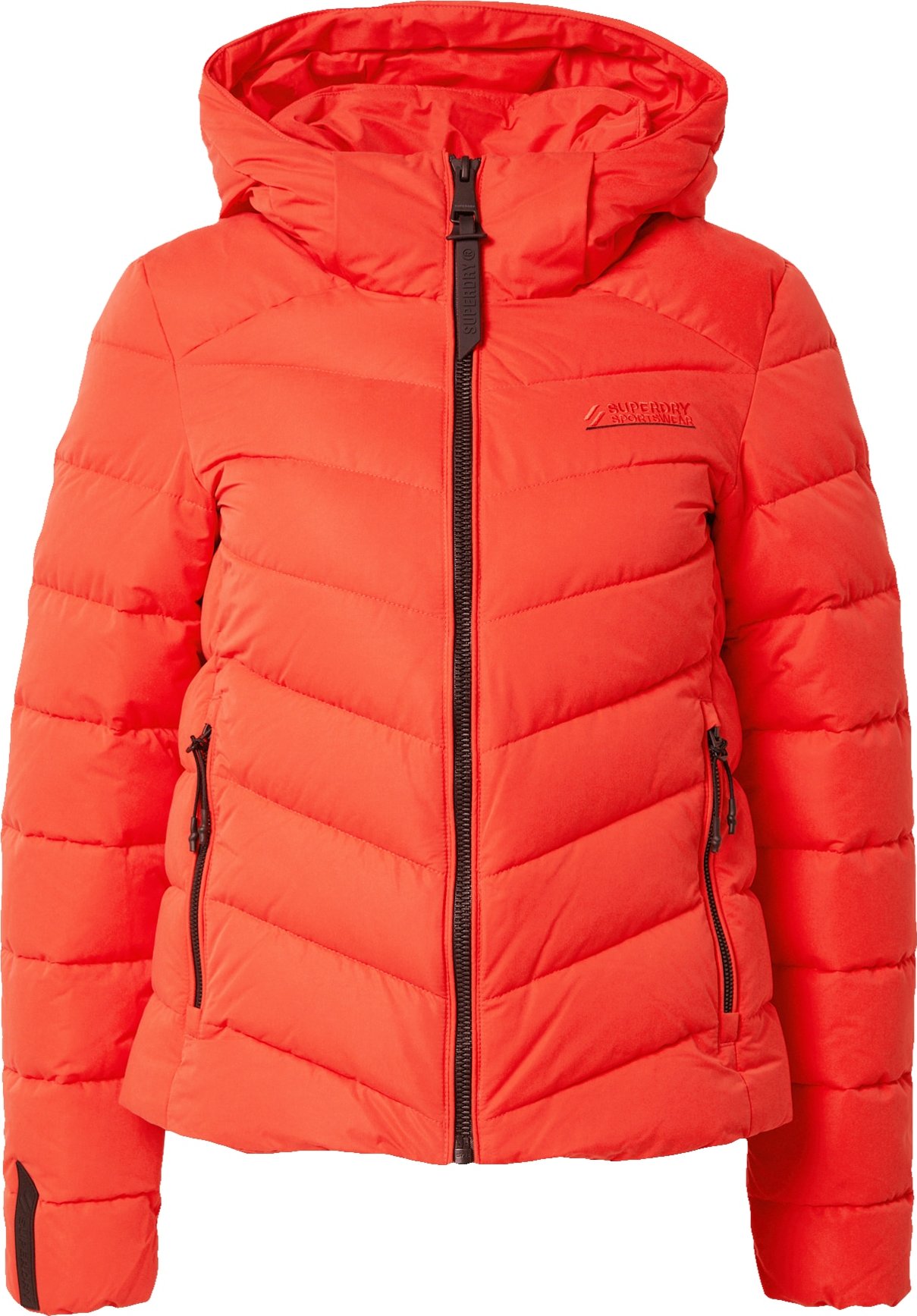 Superdry Přechodná bunda oranžově červená / černá