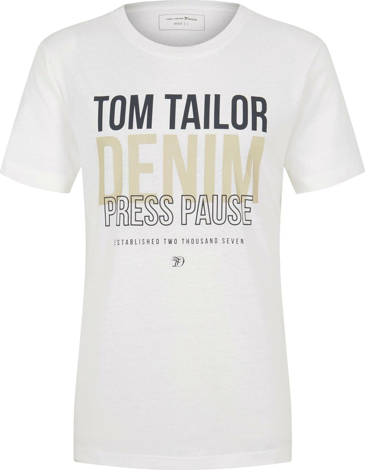 TOM TAILOR DENIM Tričko béžová / antracitová / offwhite