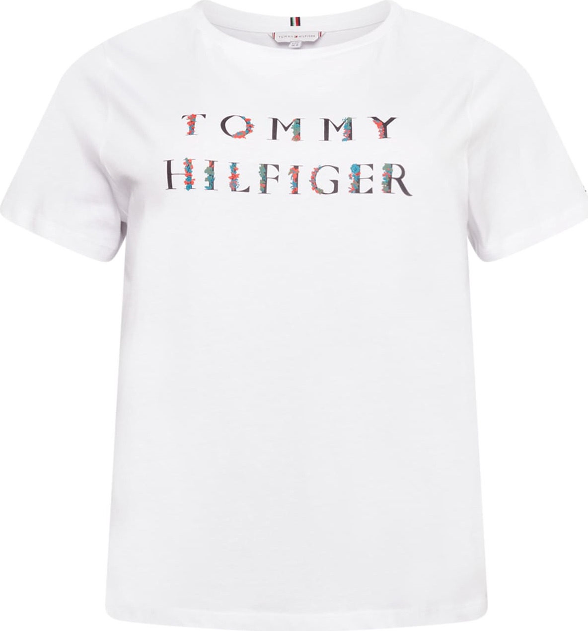 Tommy Hilfiger Curve Tričko světlemodrá / světle červená / černá / bílá