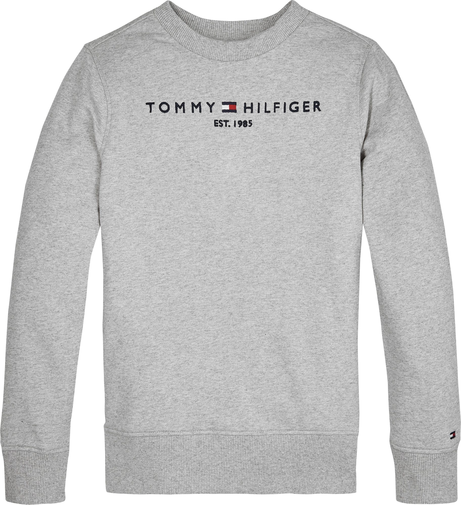 TOMMY HILFIGER Mikina noční modrá / šedý melír / červená / bílá