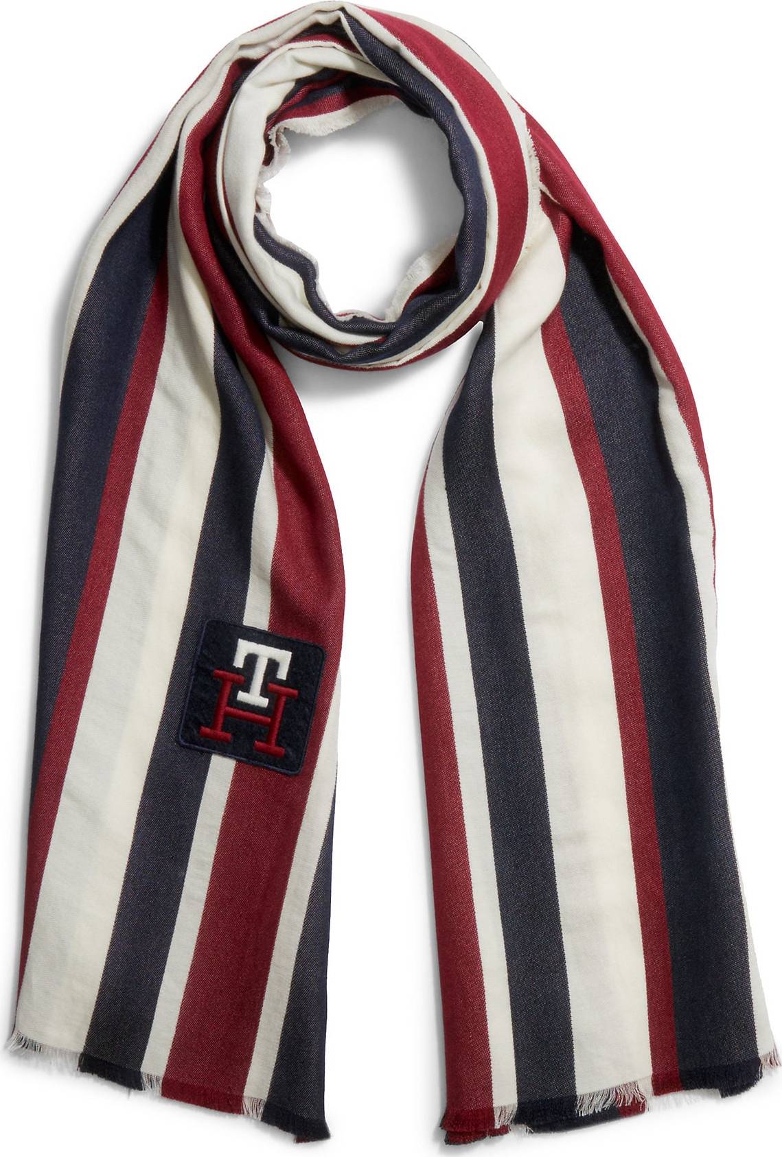 TOMMY HILFIGER Šála námořnická modř / vínově červená / bílá