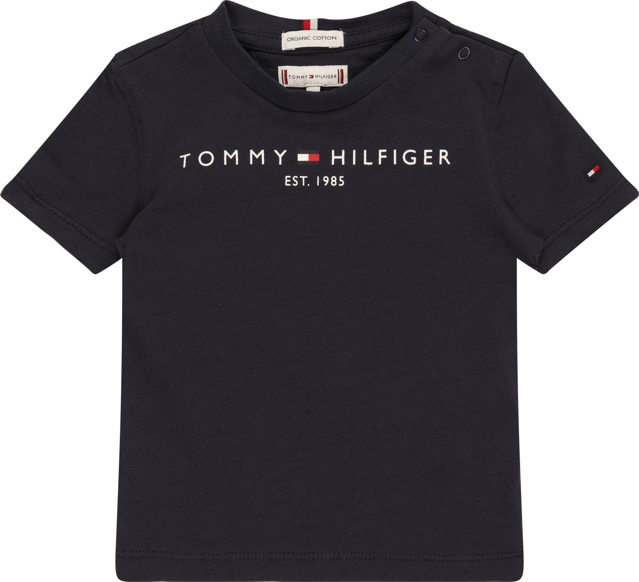 TOMMY HILFIGER Tričko noční modrá / světle červená / bílá