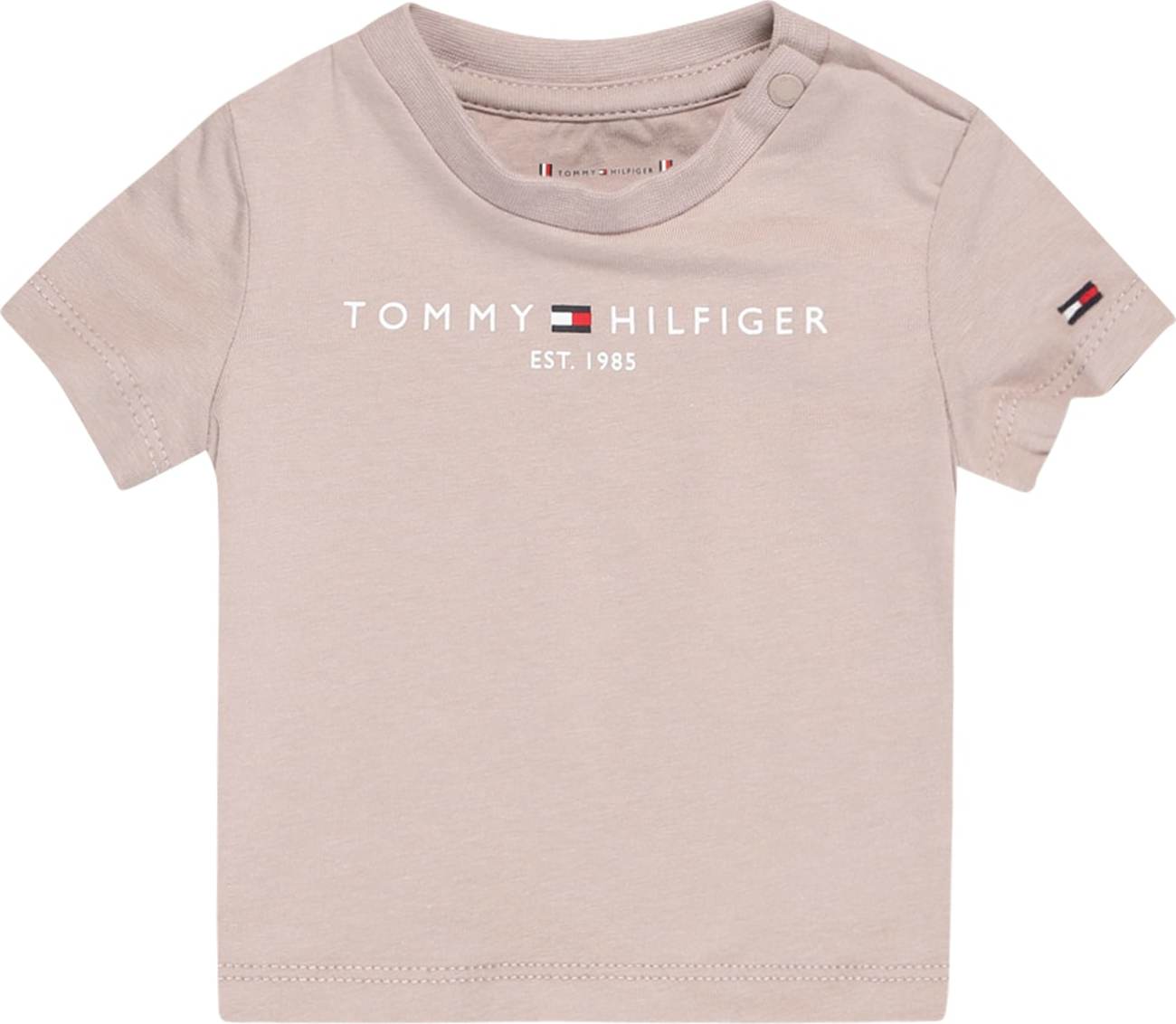 TOMMY HILFIGER Tričko noční modrá / šedobéžová / ohnivá červená / bílá