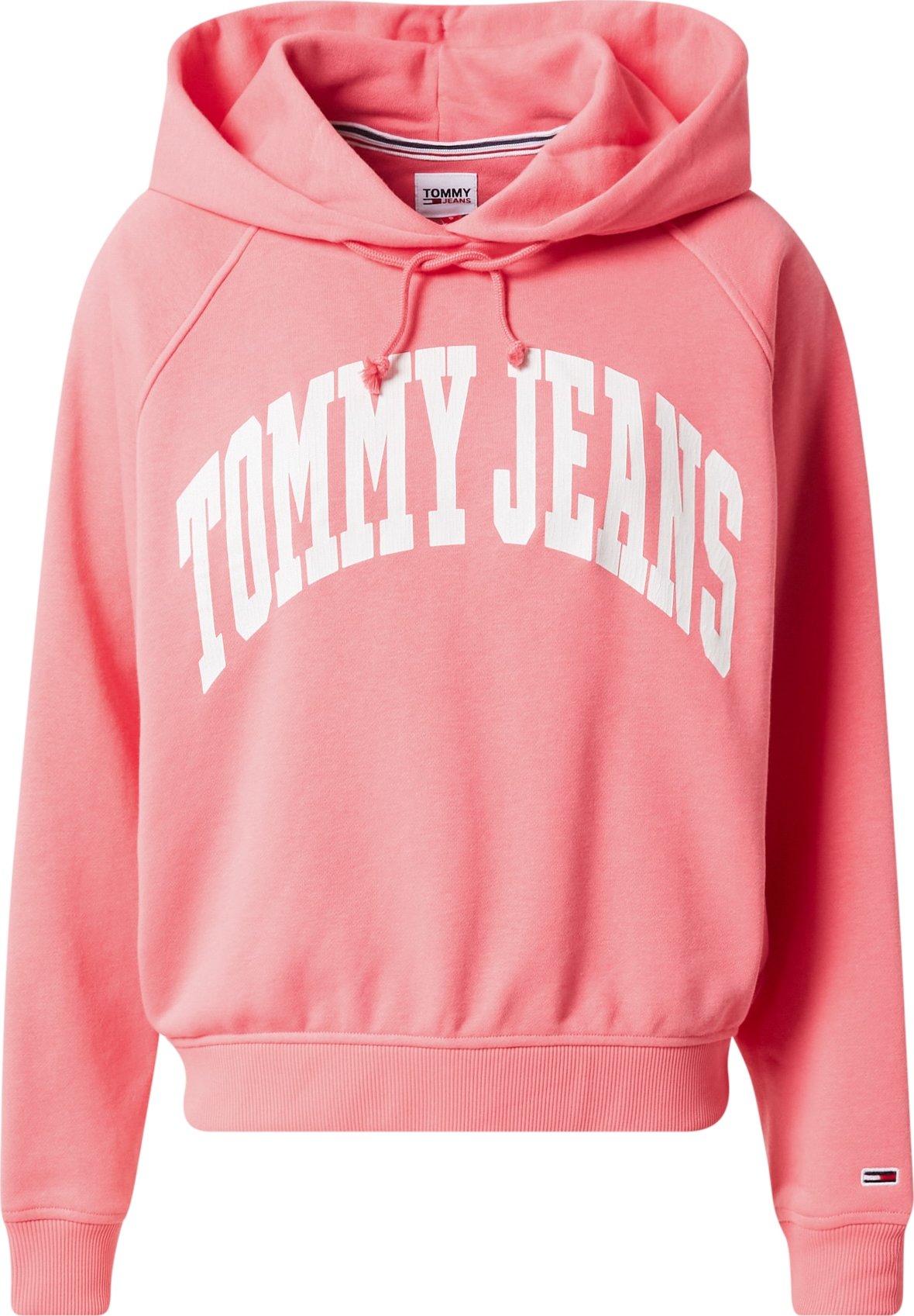 Tommy Jeans Mikina růžová / bílá