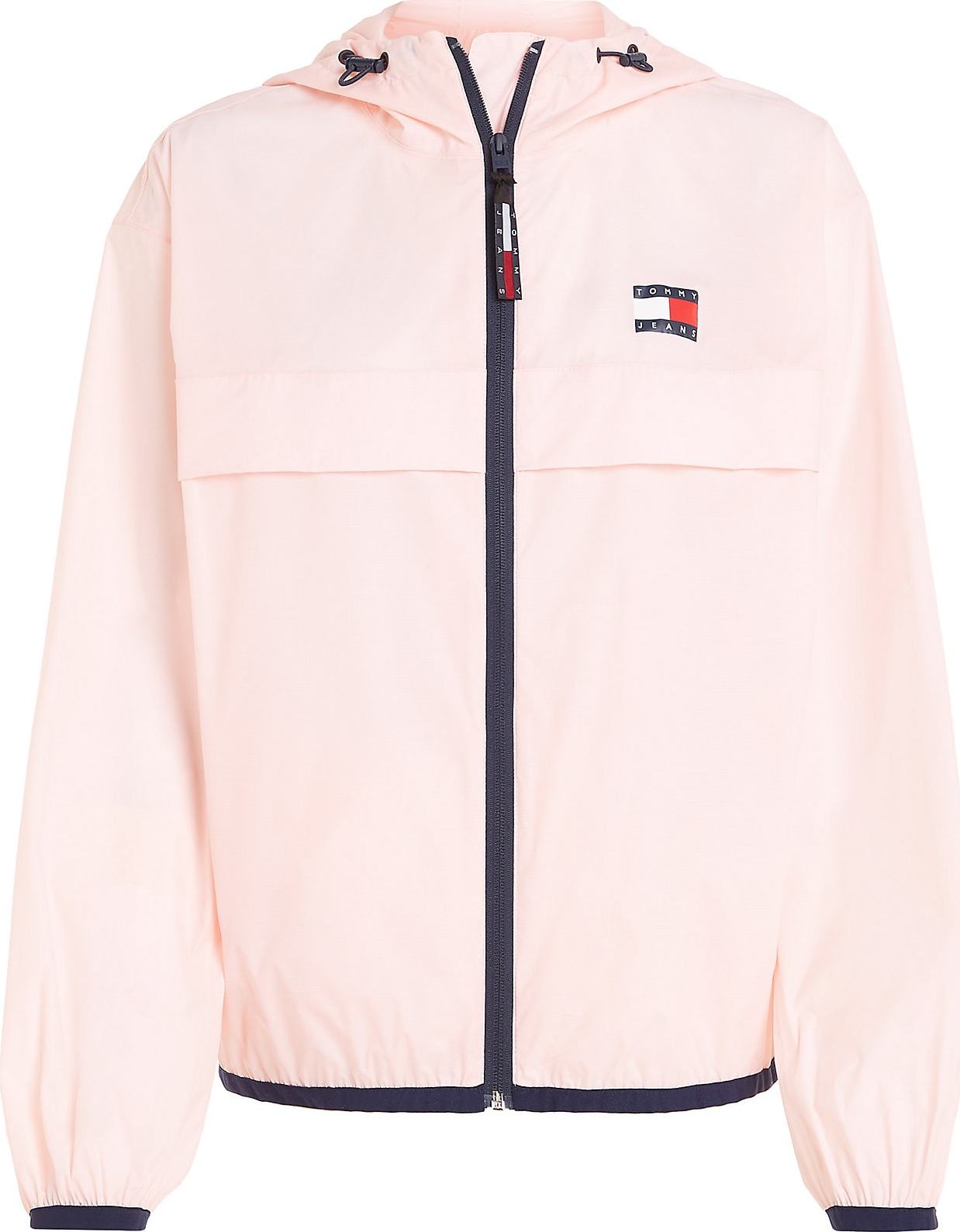 Tommy Jeans Přechodná bunda světle růžová / červená / černá / bílá