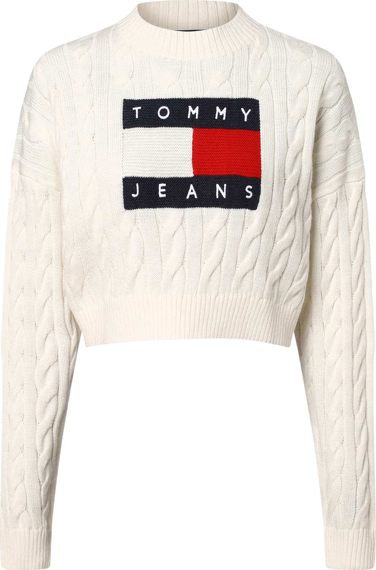 Tommy Jeans Svetr námořnická modř / červená / bílá